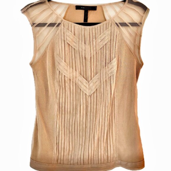 BCBG MaxAzria Sheer Nude Lace Tank Top - NEW Womens Size XS - Picture 1 of 9